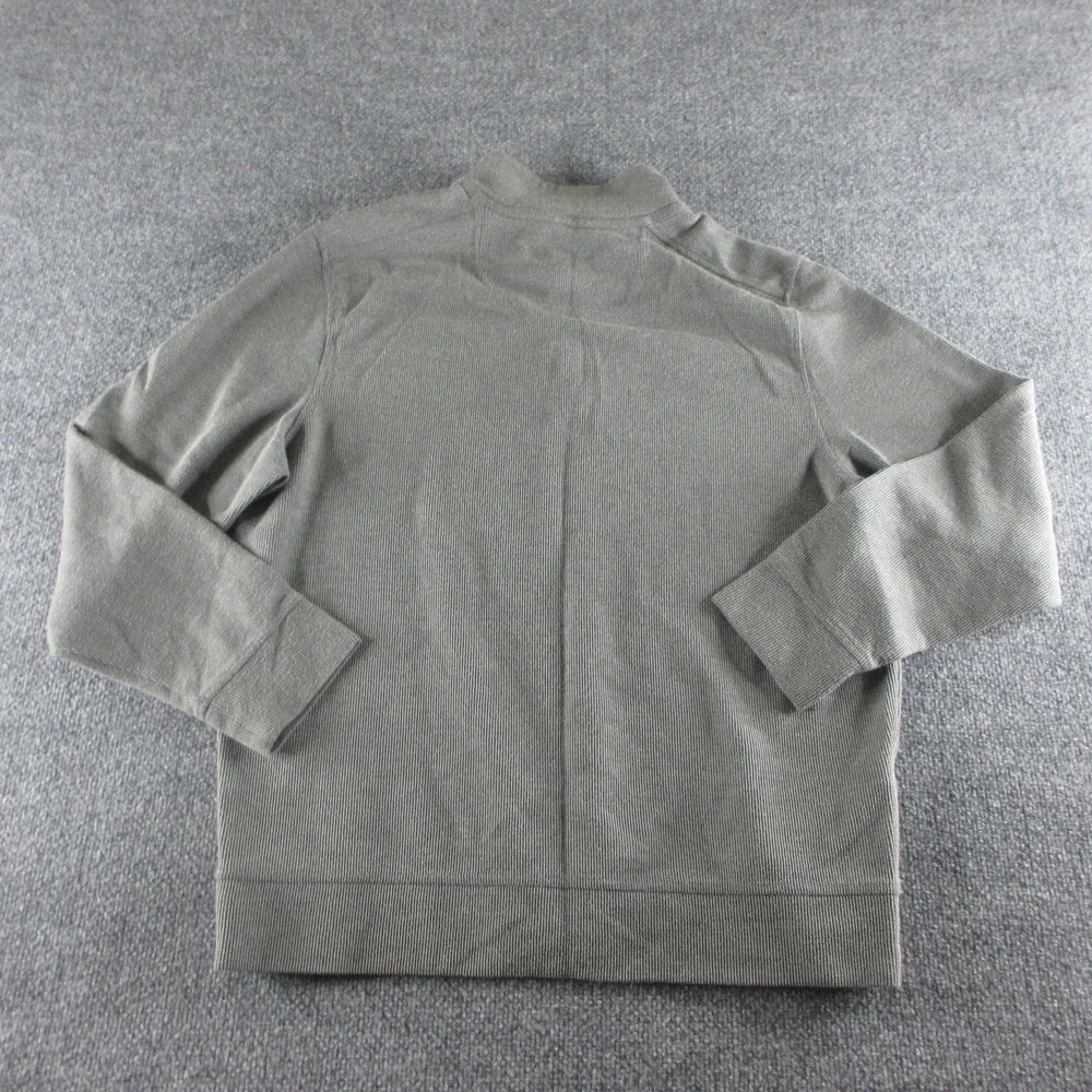 Tommy Bahama Sweater Mens L Gray Henley Mock Neck Waffle Knit Thermal Pullover